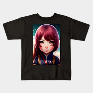 Anime Girl with lovely chibi eyes Kids T-Shirt